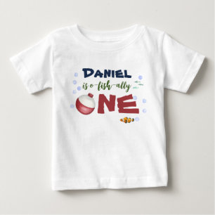 Pour Bébé O-fish-ally One Pêche 1er Anniversaire T-shirt
