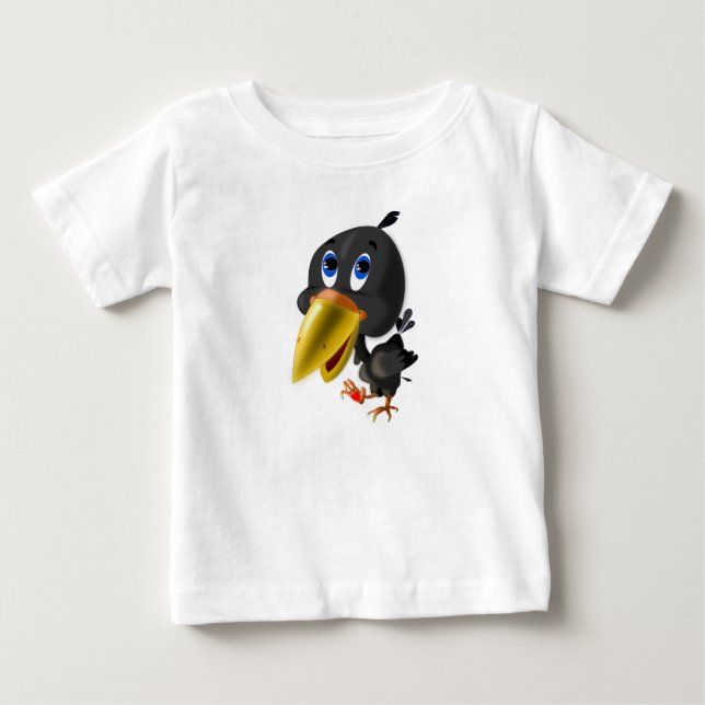 Pour Bébé Oiseau avec le coeur Cadeau Funny Baby T-shirt (Devant)
