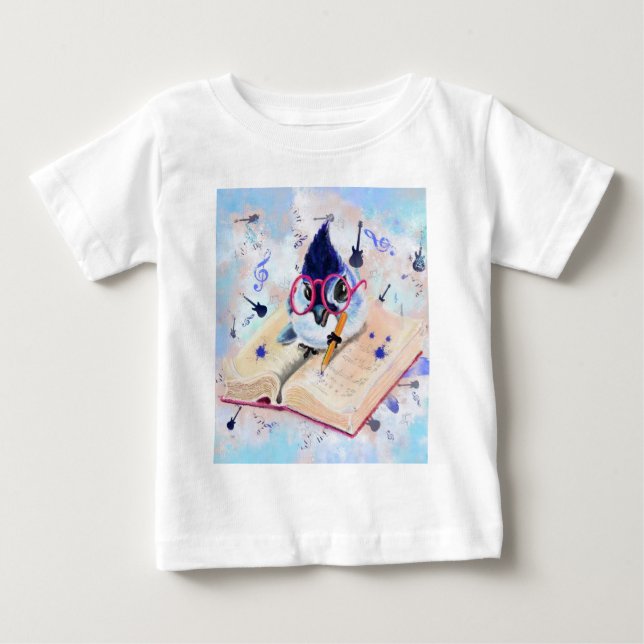 Pour Bébé Oiseau compositeur Melody Funny Baby T-shirt (Devant)