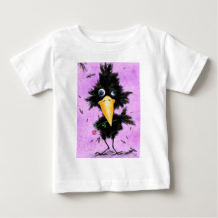 Pour Bébé Oiseau romantique avec Rose Funny Baby T-shirt