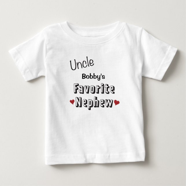 Pour Bébé Oncle Favorite Nephew Baby T-Shirt personnalisé (Devant)