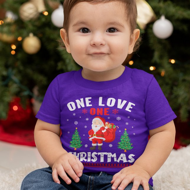 Pour Bébé One Love One Christmas Père Noël T-shirt (Créateur téléchargé)