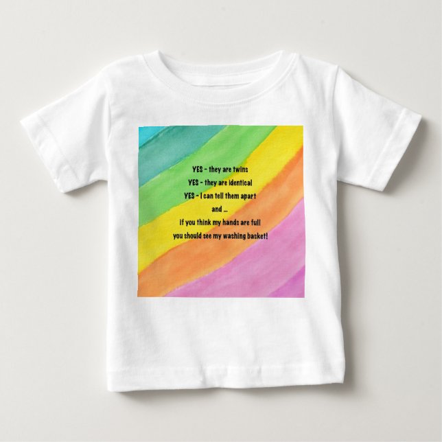 Pour Bébé "Oui, ce sont des jumeaux" T-shirt Rainbow Baby (Devant)