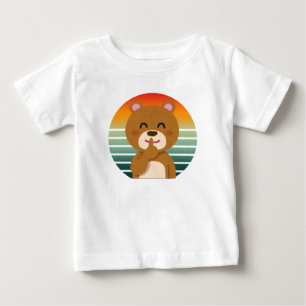 Pour Bébé Ours paisible – T-Shirt câlin au coucher du soleil