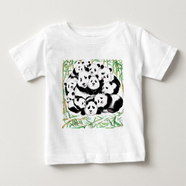 Pour Bébé Panda Baby T-shirt Pandas heureux (Devant)