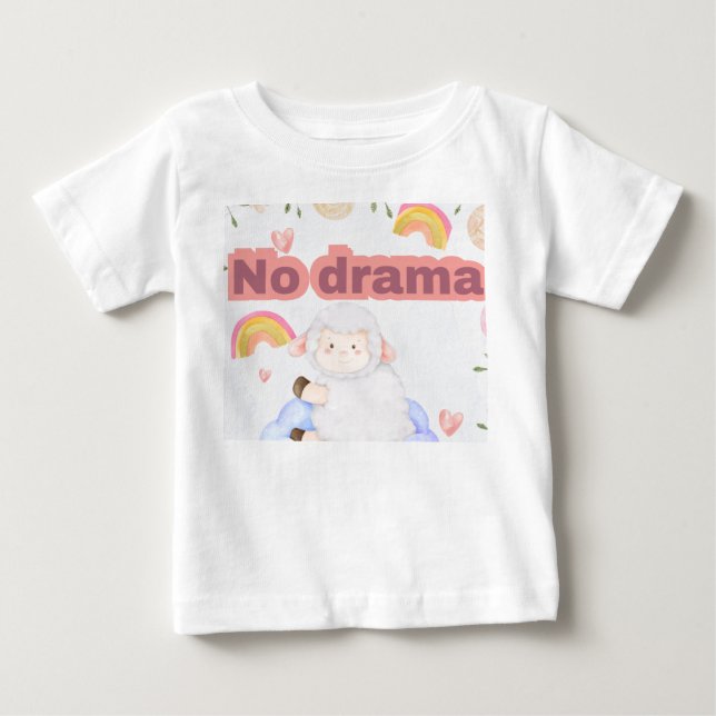 Pour Bébé Pas de drame mignon mouton esthétique T-shirt (Devant)