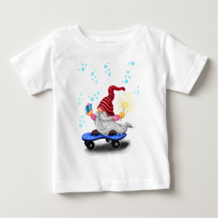 Pour Bébé Patineur Gnome Noël Baby T-shirt