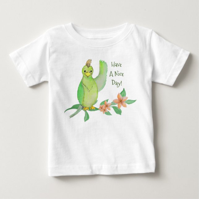 Pour Bébé Perroquet Vert, Un Joli T-Shirt De Journée (Devant)