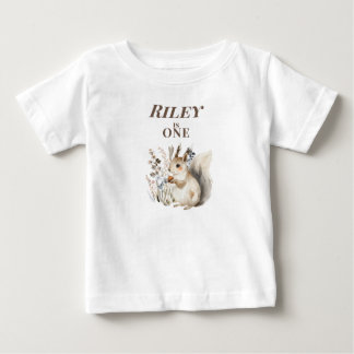 Pour Bébé Personalised Squirrel 1st Birthday  Baby T-Shirt