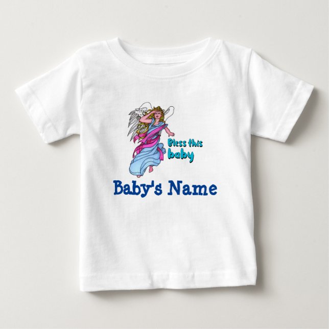 Pour Bébé Personnalisé (Nom du bébé) T-shirt Bless the Baby (Devant)