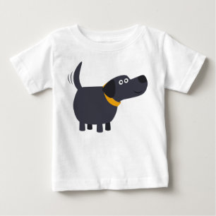 Pour Bébé Petit caricature Black Labrador Baby T-Shirt