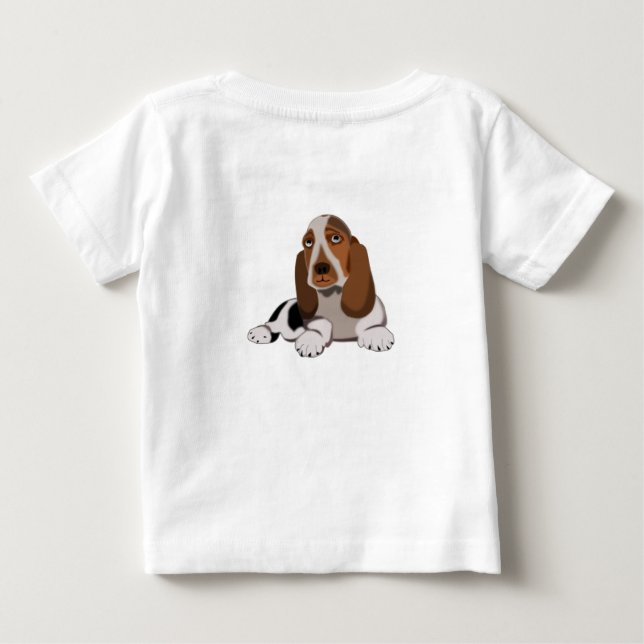 Pour Bébé Petit Chien Baby T-Shirt I Love Animaux (Dos)