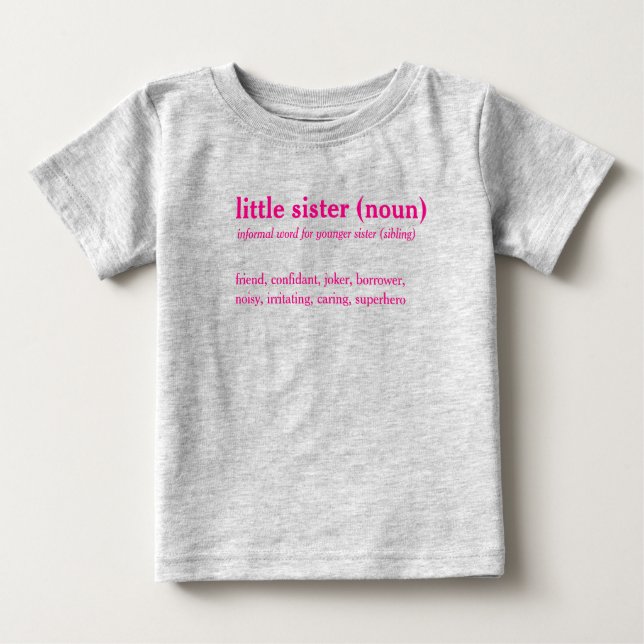 Pour Bébé Petit dictionnaire de soeur définition T-shirt per (Devant)