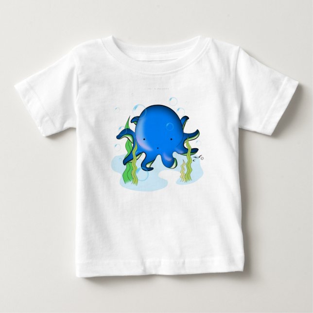 Pour Bébé Petit T-shirt mignon de poulpe (Devant)