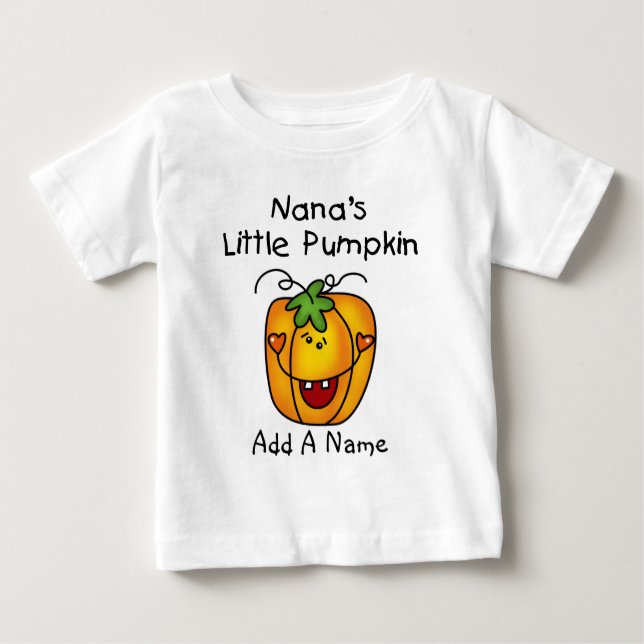 Pour Bébé Peu de T-shirt du citrouille de Nana personnalisée (Devant)