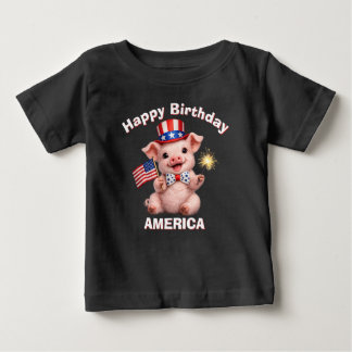 Pour Bébé Piglet (5k) Patriotic Kid T-Shirt