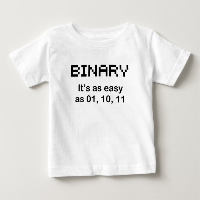 Pour Bébé Pixels drôles de geek de code BINAIRE du T-shirt (Devant)