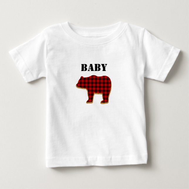 Pour Bébé Plaid de Buffalo du T-shirt de l'enfant d'ours de (Devant)