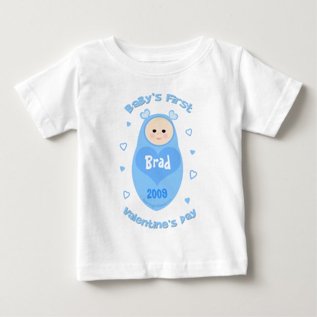 Pour Bébé Premier T-shirt de la Saint Valentin sur mesure po (Devant)
