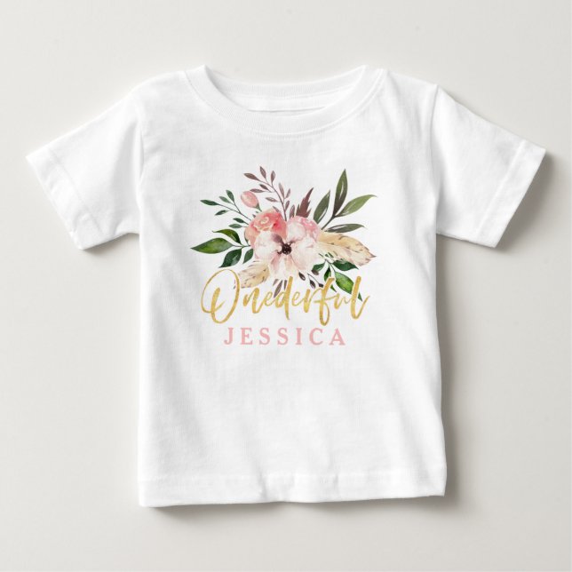 Pour Bébé premier T-shirt onederful d'anniversaire (Devant)