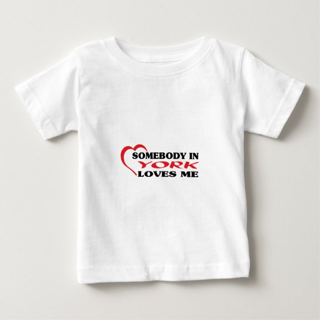 Pour Bébé Quelqu'un à York m'aime t-shirt (Devant)