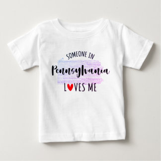 Pour Bébé Quelqu'Un En Pennsylvanie M'Aime Carte T-shirt Béb