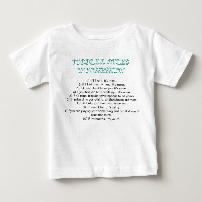 Pour Bébé Règles d'enfant en bas âge de T-shirt de (Devant)