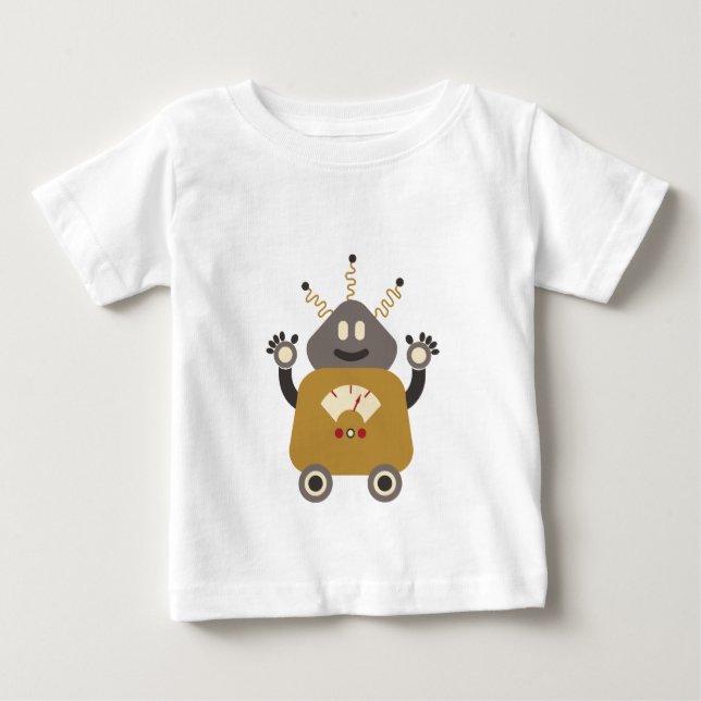Pour Bébé Rétro T-shirt idiot drôle de robot (Devant)
