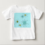 Pour Bébé Robin's Oeuf Blue Starbursts T-shirt<br><div class="desc">Ce motif de T-shirt Robin's Oeuf Blue Iconic Atomic Starbursts comporte des étoiles atomiques emblématiques. C'est vrai ! L’ancienne école, arrière - plan de couleur bleu oeuf de robin avec des taches d’or, est la toile de fond idéale pour les cercles turquoise, apaisants et vert poire kitsch. Les taches de...</div>