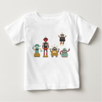 Robots rétro mignonne T-shirt enfant