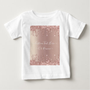 Pour Bébé Rose Gold Blush Drift Nom du texte Baby T-Shirt Ca