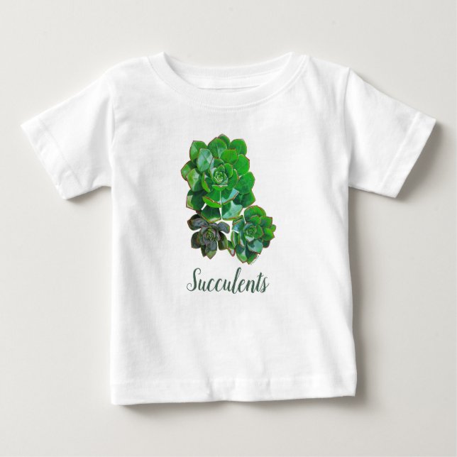 Pour Bébé Rosette Succulents Baby T-shirt (Devant)