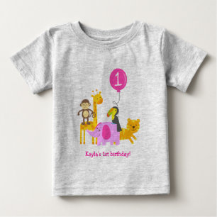 Pour Bébé Safai Jungle animaux 1er anniversaire t-shirt fill
