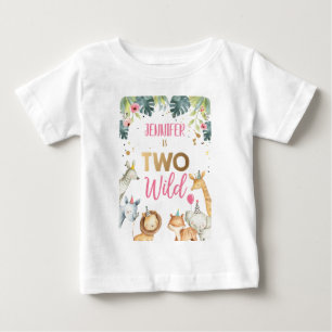 Pour Bébé Safari Animaux Fille Anniversaire T-shirt Enfant s