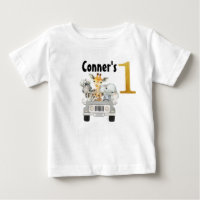 Safari Animaux Premier Anniversaire T-shirt