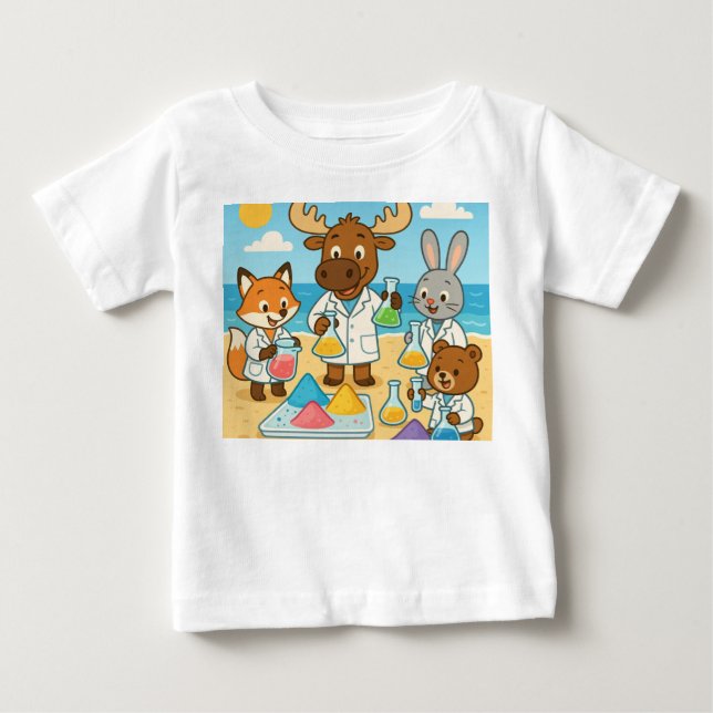 Pour Bébé Sandy Science Squad – T-shirt intelligent et ensol (Devant)