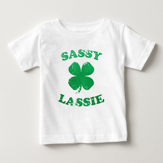 Pour Bébé Sassy Lassie St. Patrick's Day Baby T-Shirt (Devant)