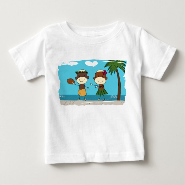 Pour Bébé Singes appréciant des vacances dans le T-shirt de (Devant)