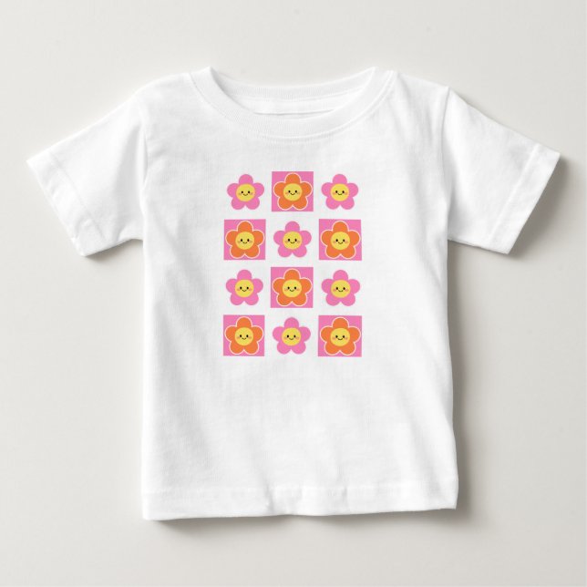 Pour Bébé smiley flower baby t-shirt (Devant)
