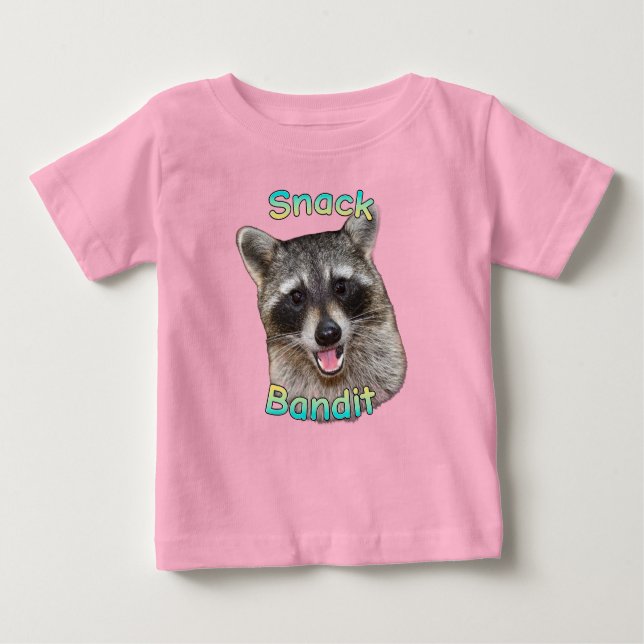 Pour Bébé Snack Bandit Funny Raccoon Toddler T-Shirt - migno (Devant)