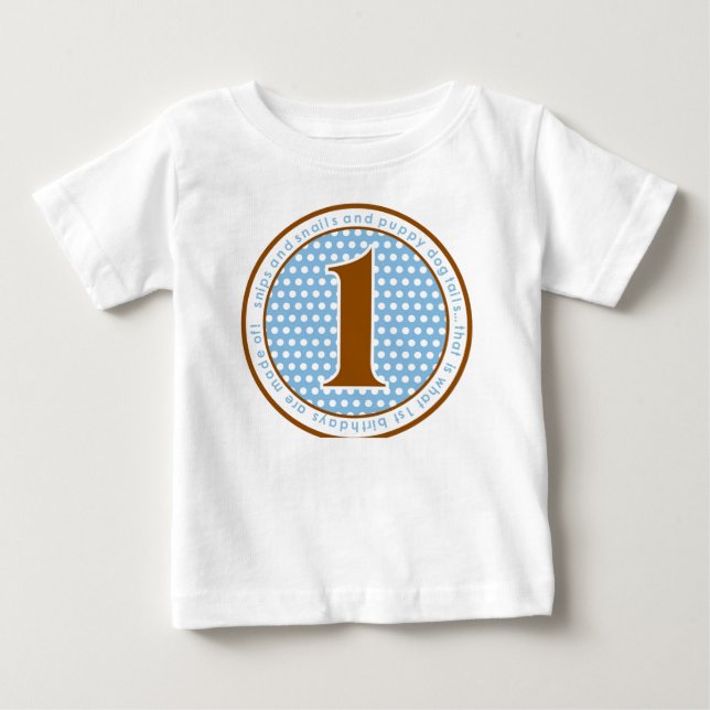 Pour Bébé Snids et escargots Premier anniversaire T-shirt (Devant)