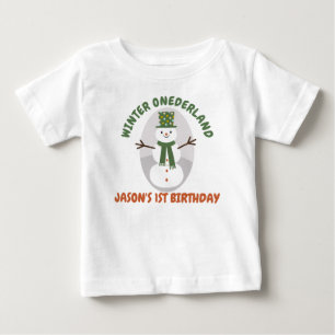 Pour Bébé Snowman Winter Onederland 1er Anniversaire T-shirt