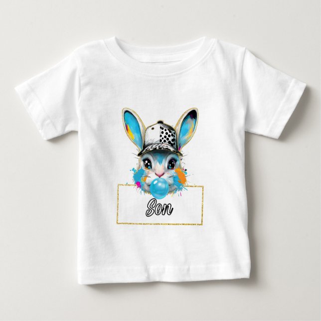 Pour Bébé Son Bubble T-shirt Bunny de Pâques (Devant)
