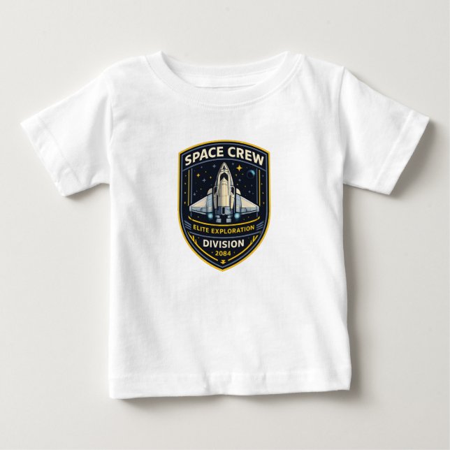 Pour Bébé Space Crew Exploration Division Baby T-Shirt (Devant)