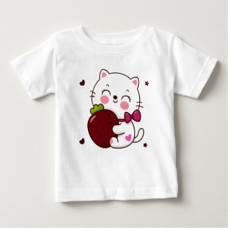 Pour Bébé Strawberry Kitty Love Baby Fine Jersey T-Shirt 🍓