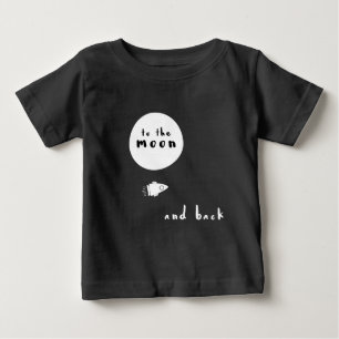 Pour Bébé Sur la lune et dos hipster t-shirt moderne