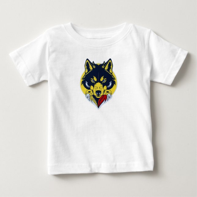Pour Bébé T-Shirt à tête de loup féroce  (Devant)