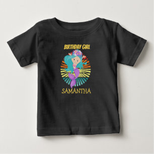 Pour Bébé T-Shirt anniversaire Mermaid Sunset violet