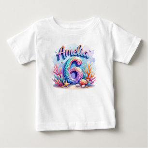 Pour Bébé T-Shirt Anniversaire Sirène – Nom & Âge Personnali