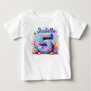 Pour Bébé T-Shirt Anniversaire Sirène – Nom & Âge Personnali